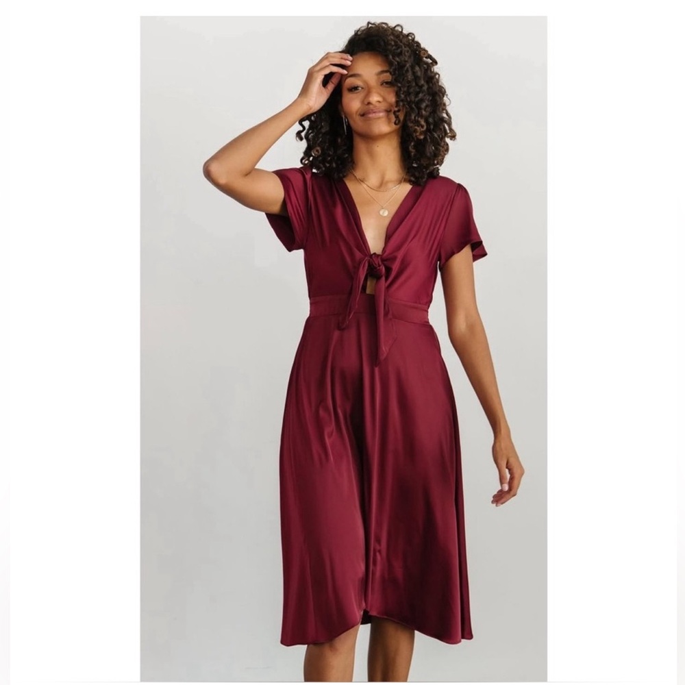 Baltic Born Poppy Satin Midi Dress Size Small